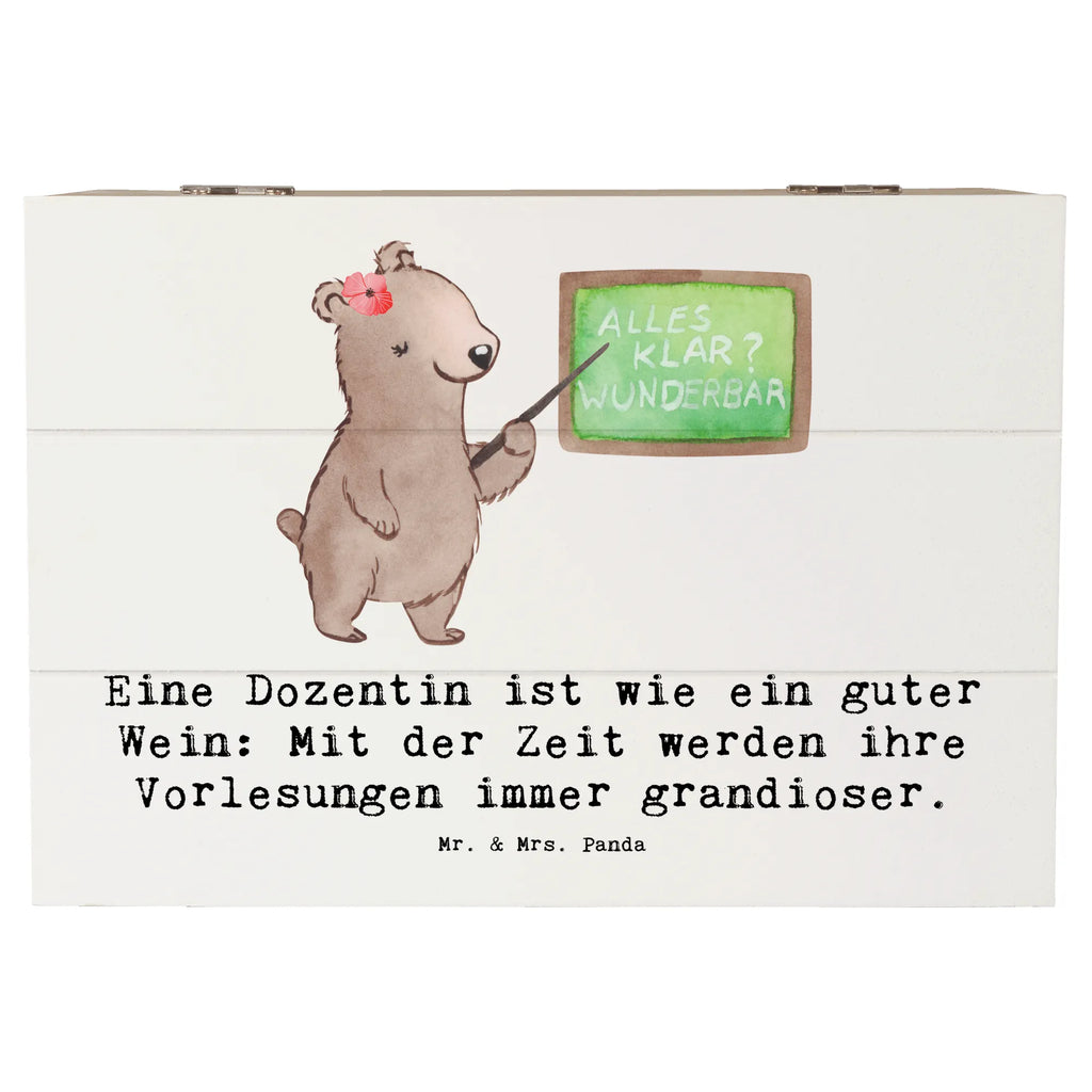 Holzkiste Eine Dozentin ist wie ein guter Wein: Mit der Zeit werden ihre Vorlesungen immer grandioser. Aufbewahrungsbox, Holzkiste, Truhe, Erinnerungskiste, Schatzkiste, Dekokiste, Erinnerungsbox, XXL, Kiste, Geschenkdose, Geschenkbox, Schatulle, Beruf, Ausbildung, Jubiläum, Abschied, Rente, Kollege, Kollegin, Geschenk, Schenken, Arbeitskollege, Mitarbeiter, Firma, Danke, Dankeschön