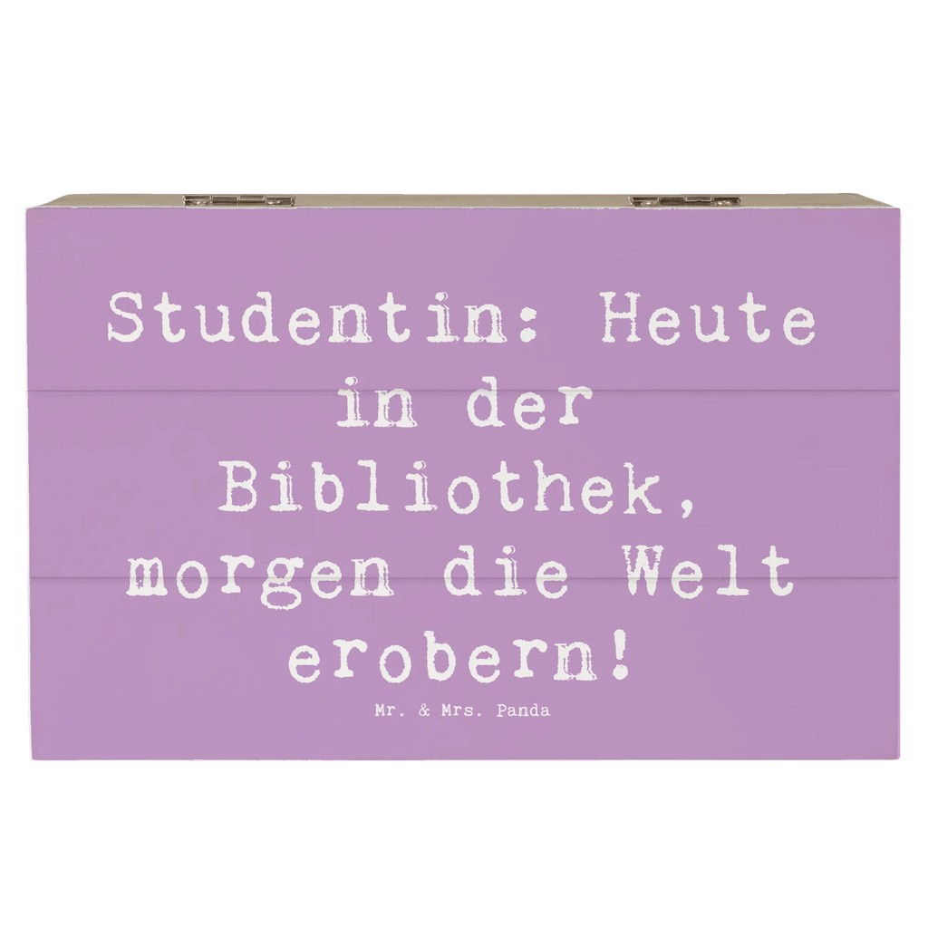 Holzkiste Spruch Studentin: Heute in der Bibliothek, morgen die Welt erobern! Geschenkdose, Erinnerungsbox, Dekokiste, Aufbewahrungsbox, Holzkiste, Geschenkbox, Schatulle, XXL, Kiste, Erinnerungskiste, Schatzkiste, Truhe, Beruf, Ausbildung, Jubiläum, Abschied, Rente, Kollege, Kollegin, Geschenk, Schenken, Arbeitskollege, Mitarbeiter, Firma, Danke, Dankeschön