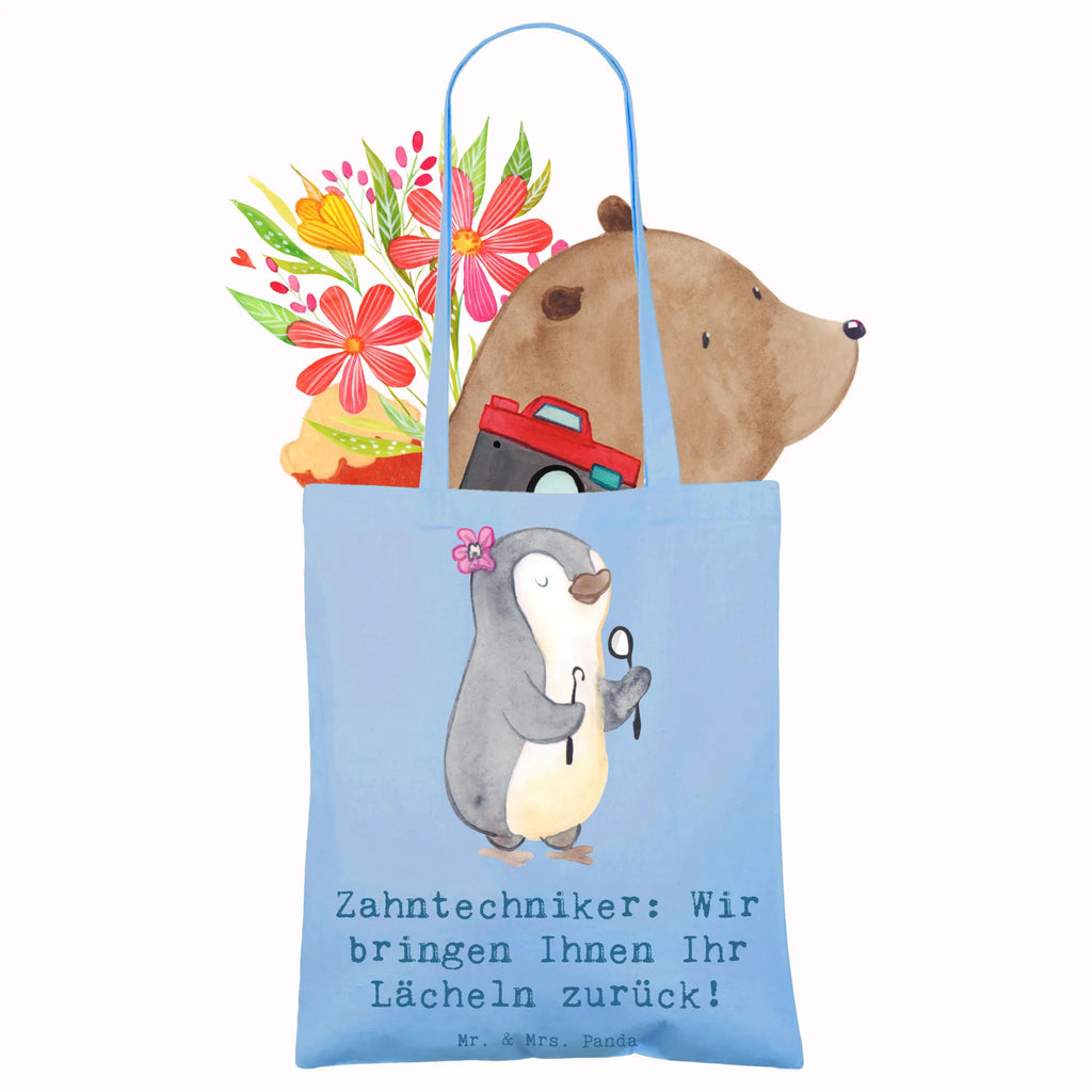 Tragetasche Zahntechniker: Wir bringen Ihnen Ihr Lächeln zurück! Beuteltasche, Umhängetasche, Jutetasche, Shopper, Stofftasche, Stoffbeutel, Jutebeutel, Tasche, Laptoptasche, Einkaufstüte, Beutel, Tragetasche, Badetasche, Strandtasche, Schultertasche, Einkaufstasche, Beruf, Ausbildung, Jubiläum, Abschied, Rente, Kollege, Kollegin, Geschenk, Schenken, Arbeitskollege, Mitarbeiter, Firma, Danke, Dankeschön