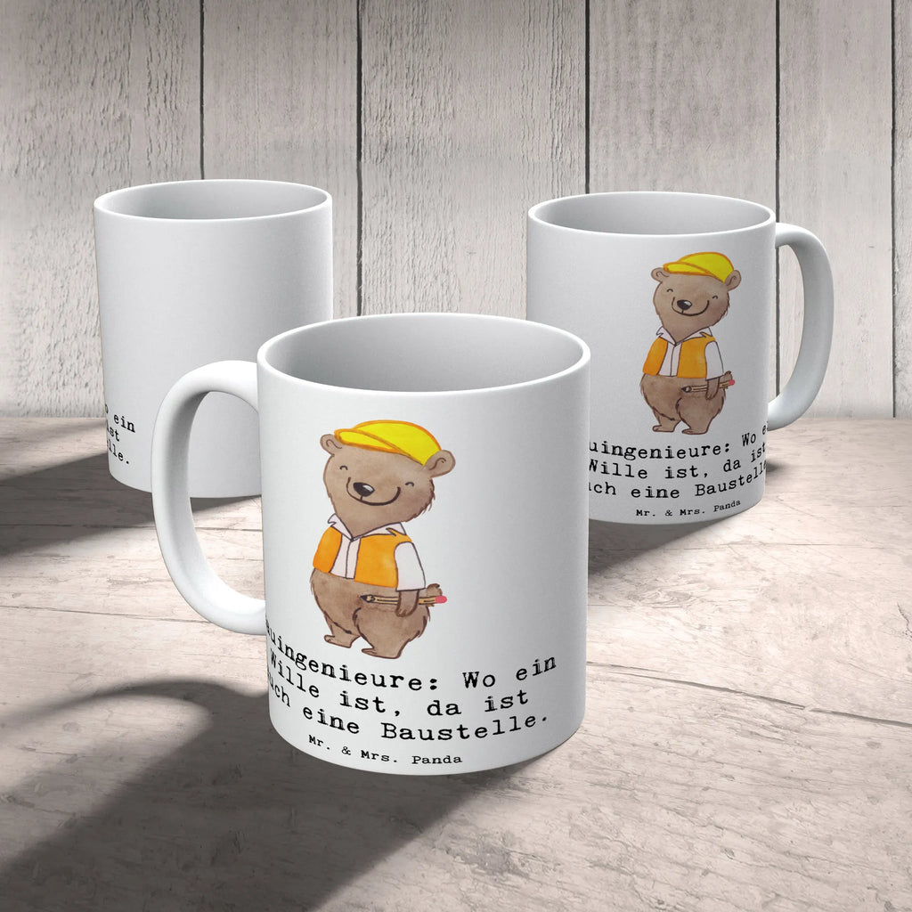 Tasse Bauingenieure: Wo ein Wille ist, da ist auch eine Baustelle. Keramiktasse, Tasse mit Motiven, Kaffeetasse, Geschenktasse, Porzellantasse, Bürotasse, Tasse mit Zitaten, Teetasse, Tasse, Beruf, Ausbildung, Jubiläum, Abschied, Rente, Kollege, Kollegin, Geschenk, Schenken, Arbeitskollege, Mitarbeiter, Firma, Danke, Dankeschön