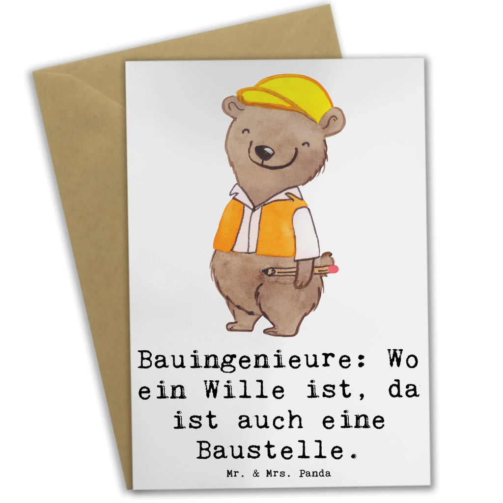 Greetings card Bauingenieure: Wo ein Wille ist, da ist auch eine Baustelle. Glückwunschkarte, Karte, Einladungskarte, Hochzeitskarte, Ansichtskarten, Klappkarte, Grußkarte, Geburtstagskarte, Beruf, Ausbildung, Jubiläum, Abschied, Rente, Kollege, Kollegin, Geschenk, Schenken, Arbeitskollege, Mitarbeiter, Firma, Danke, Dankeschön