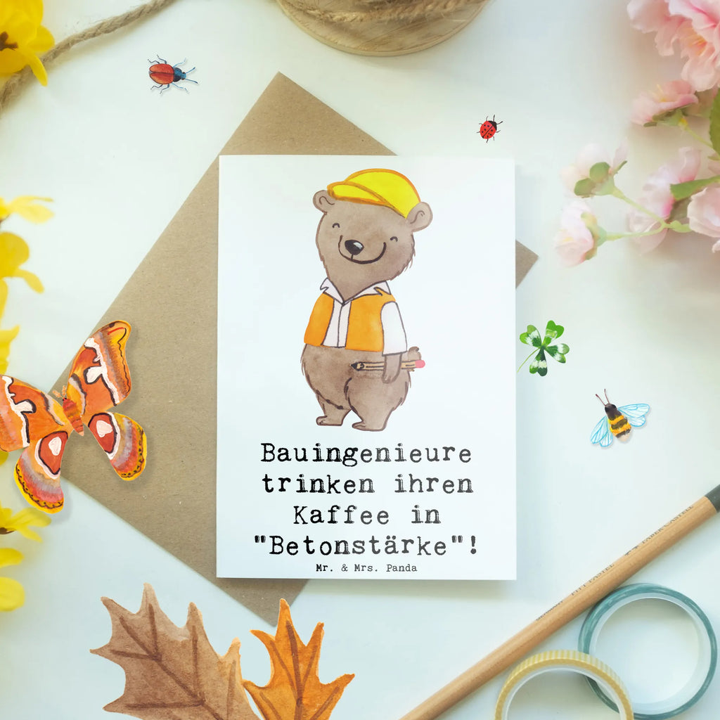 Greetings card Bauingenieure trinken ihren Kaffee in "Betonstärke"! Hochzeitskarte, Geburtstagskarte, Klappkarte, Glückwunschkarte, Karte, Grußkarte, Ansichtskarten, Einladungskarte, Beruf, Ausbildung, Jubiläum, Abschied, Rente, Kollege, Kollegin, Geschenk, Schenken, Arbeitskollege, Mitarbeiter, Firma, Danke, Dankeschön