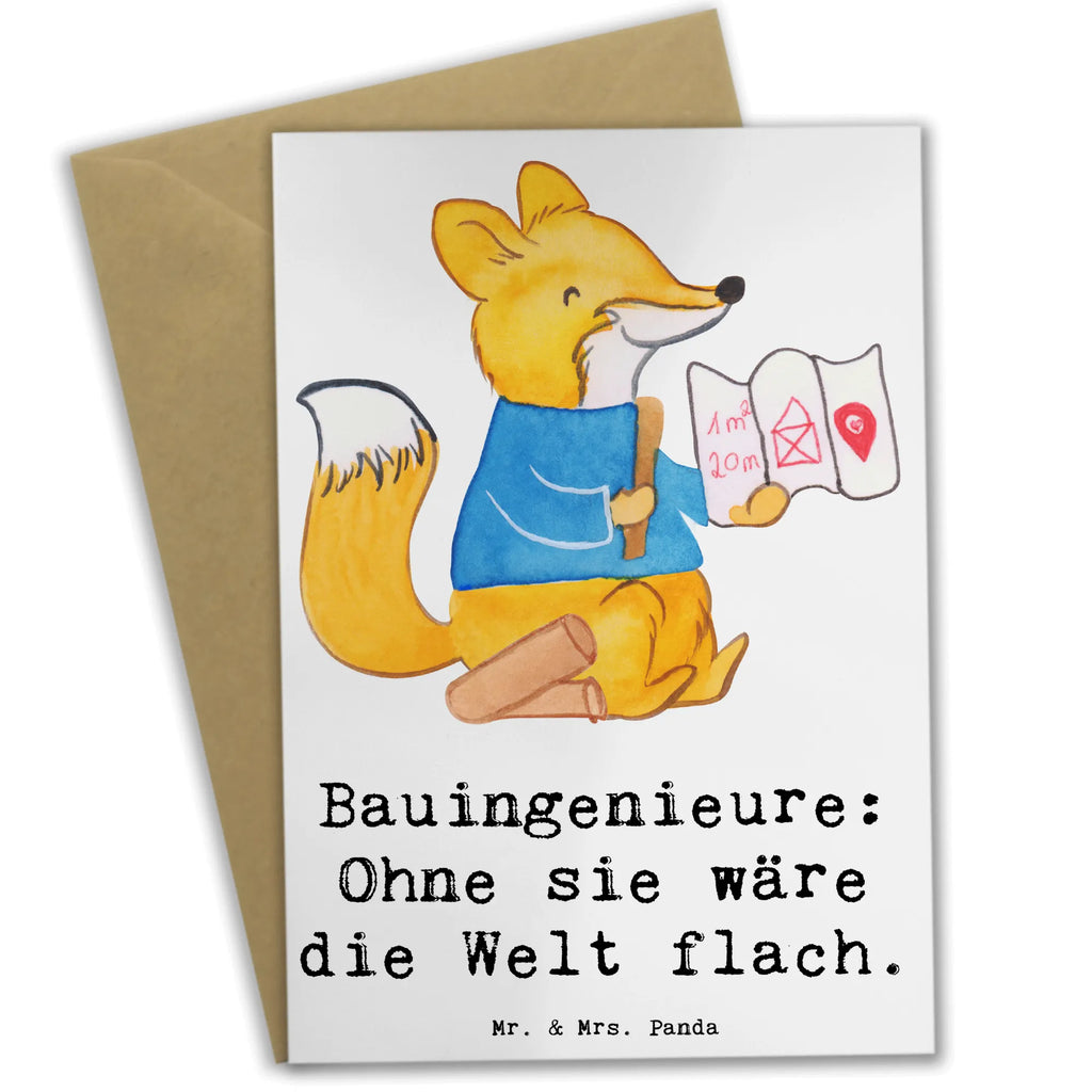 Greetings card Bauingenieure: Ohne sie wäre die Welt flach. Geburtstagskarte, Grußkarte, Klappkarte, Glückwunschkarte, Hochzeitskarte, Ansichtskarten, Karte, Einladungskarte, Beruf, Ausbildung, Jubiläum, Abschied, Rente, Kollege, Kollegin, Geschenk, Schenken, Arbeitskollege, Mitarbeiter, Firma, Danke, Dankeschön