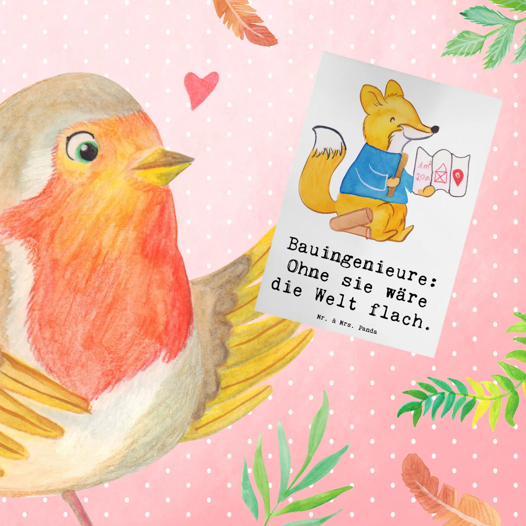 Greetings card Bauingenieure: Ohne sie wäre die Welt flach. Geburtstagskarte, Grußkarte, Klappkarte, Glückwunschkarte, Hochzeitskarte, Ansichtskarten, Karte, Einladungskarte, Beruf, Ausbildung, Jubiläum, Abschied, Rente, Kollege, Kollegin, Geschenk, Schenken, Arbeitskollege, Mitarbeiter, Firma, Danke, Dankeschön