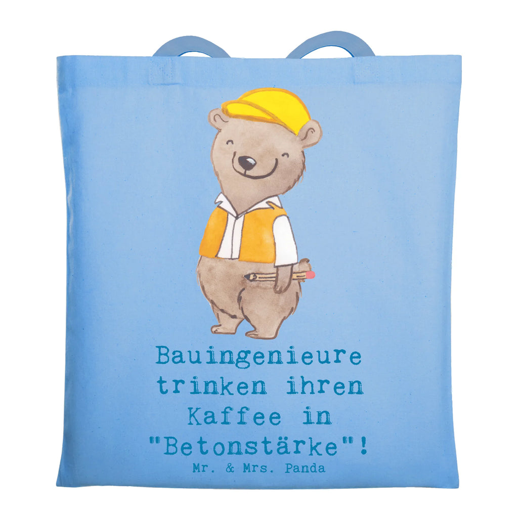 Tragetasche Bauingenieure trinken ihren Kaffee in "Betonstärke"! Tasche, Laptoptasche, Shopper, Beutel, Einkaufstasche, Beuteltasche, Umhängetasche, Jutetasche, Tragetasche, Einkaufstüte, Stofftasche, Stoffbeutel, Badetasche, Schultertasche, Strandtasche, Jutebeutel, Beruf, Ausbildung, Jubiläum, Abschied, Rente, Kollege, Kollegin, Geschenk, Schenken, Arbeitskollege, Mitarbeiter, Firma, Danke, Dankeschön