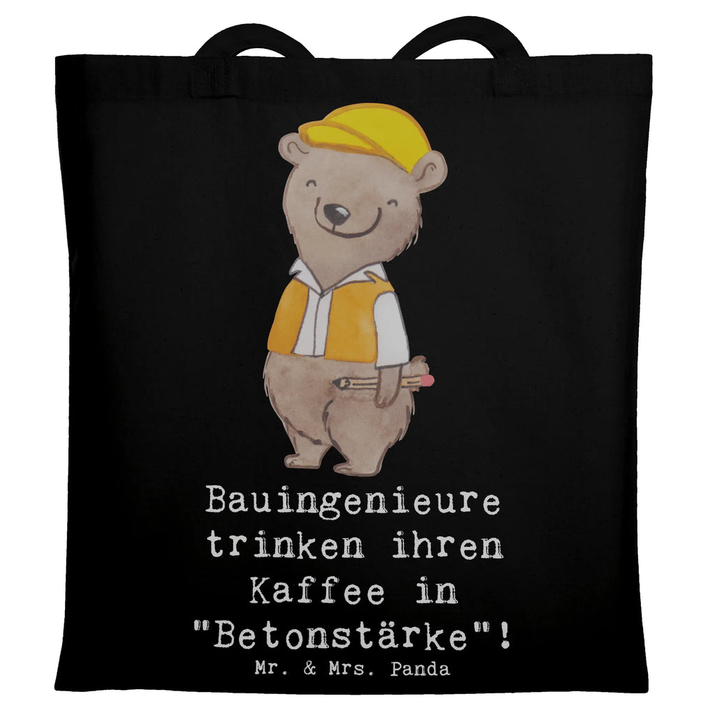 Tragetasche Bauingenieure trinken ihren Kaffee in "Betonstärke"! Tasche, Laptoptasche, Shopper, Beutel, Einkaufstasche, Beuteltasche, Umhängetasche, Jutetasche, Tragetasche, Einkaufstüte, Stofftasche, Stoffbeutel, Badetasche, Schultertasche, Strandtasche, Jutebeutel, Beruf, Ausbildung, Jubiläum, Abschied, Rente, Kollege, Kollegin, Geschenk, Schenken, Arbeitskollege, Mitarbeiter, Firma, Danke, Dankeschön