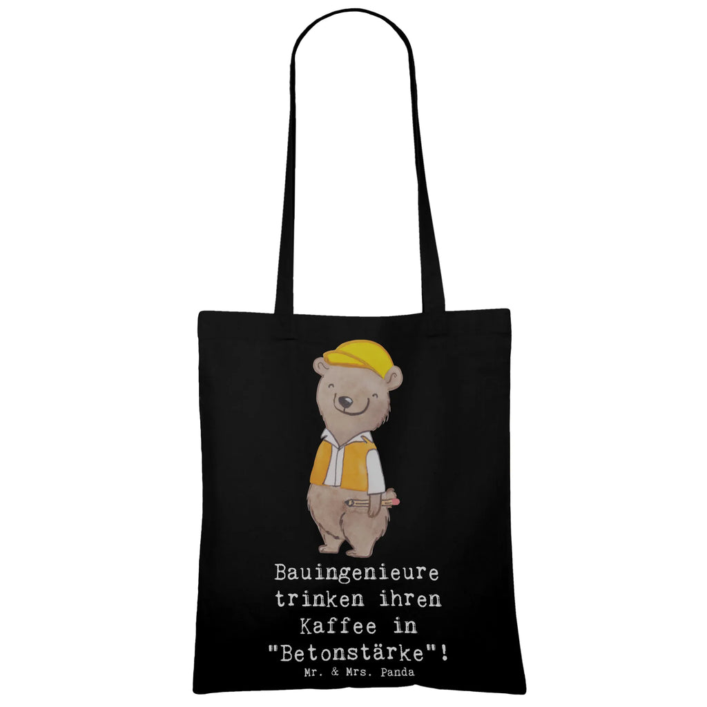 Tragetasche Bauingenieure trinken ihren Kaffee in "Betonstärke"! Tasche, Laptoptasche, Shopper, Beutel, Einkaufstasche, Beuteltasche, Umhängetasche, Jutetasche, Tragetasche, Einkaufstüte, Stofftasche, Stoffbeutel, Badetasche, Schultertasche, Strandtasche, Jutebeutel, Beruf, Ausbildung, Jubiläum, Abschied, Rente, Kollege, Kollegin, Geschenk, Schenken, Arbeitskollege, Mitarbeiter, Firma, Danke, Dankeschön
