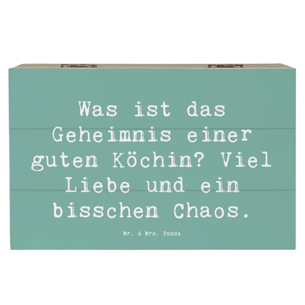 Wooden chest Saying Was ist das Geheimnis einer guten Köchin? Viel Liebe und ein bisschen Chaos. Dekokiste, Erinnerungsbox, Aufbewahrungsbox, Schatulle, Geschenkdose, Geschenkbox, Holzkiste, Schatzkiste, XXL, Truhe, Kiste, Erinnerungskiste, Beruf, Ausbildung, Jubiläum, Abschied, Rente, Kollege, Kollegin, Geschenk, Schenken, Arbeitskollege, Mitarbeiter, Firma, Danke, Dankeschön
