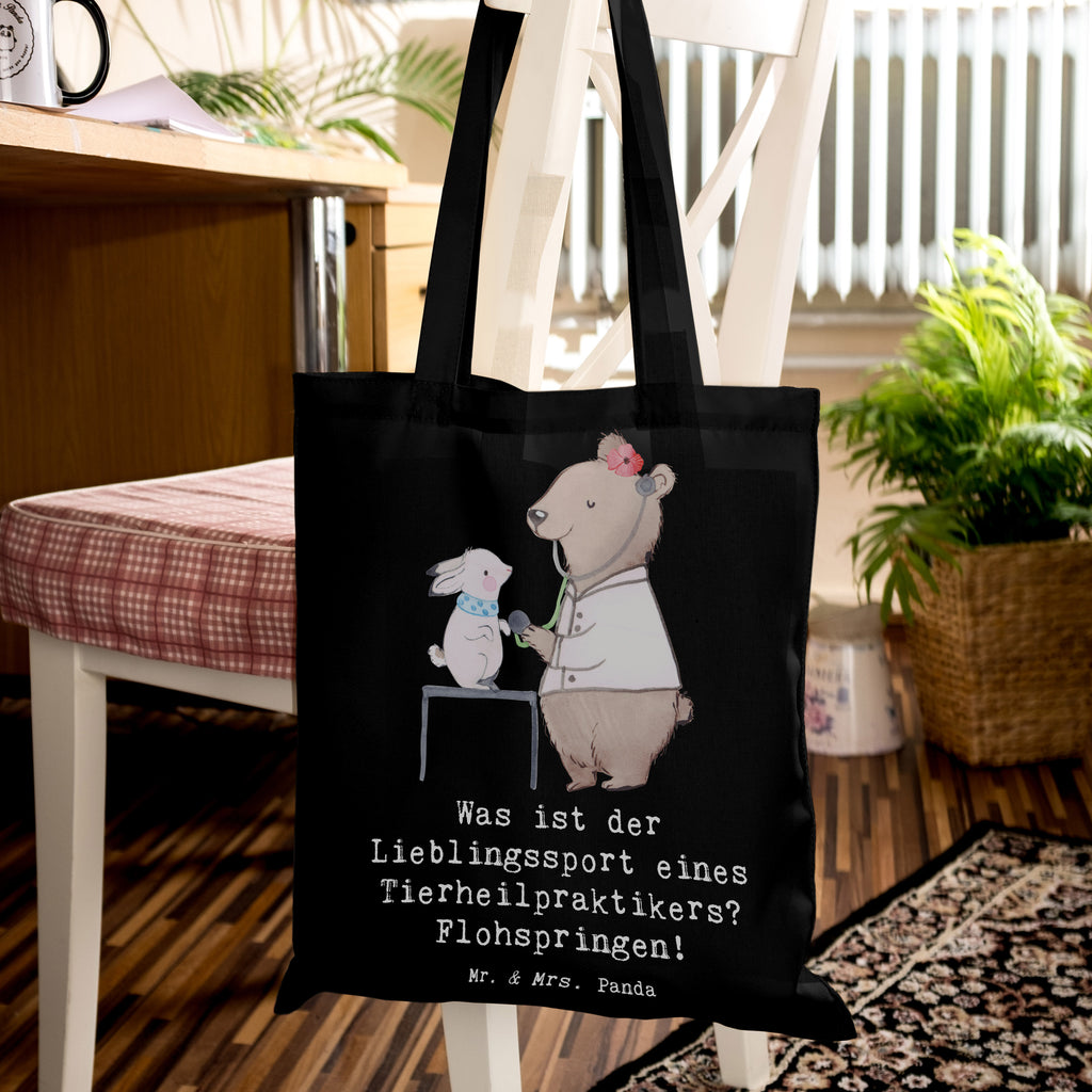 Tragetasche Was ist der Lieblingssport eines Tierheilpraktikers? Flohspringen! Strandtasche, Jutetasche, Beutel, Tasche, Stoffbeutel, Tragetasche, Jutebeutel, Badetasche, Umhängetasche, Schultertasche, Stofftasche, Einkaufstasche, Einkaufstüte, Laptoptasche, Beuteltasche, Shopper, Beruf, Ausbildung, Jubiläum, Abschied, Rente, Kollege, Kollegin, Geschenk, Schenken, Arbeitskollege, Mitarbeiter, Firma, Danke, Dankeschön