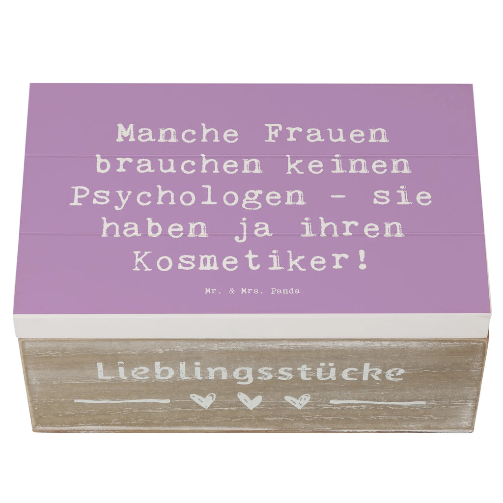 Holzkiste Spruch Manche Frauen brauchen keinen Psychologen - sie haben ja ihren Kosmetiker! Dekokiste, Geschenkdose, Erinnerungsbox, Aufbewahrungsbox, Schatzkiste, Truhe, Schatulle, Holzkiste, XXL, Kiste, Geschenkbox, Erinnerungskiste, Beruf, Ausbildung, Jubiläum, Abschied, Rente, Kollege, Kollegin, Geschenk, Schenken, Arbeitskollege, Mitarbeiter, Firma, Danke, Dankeschön