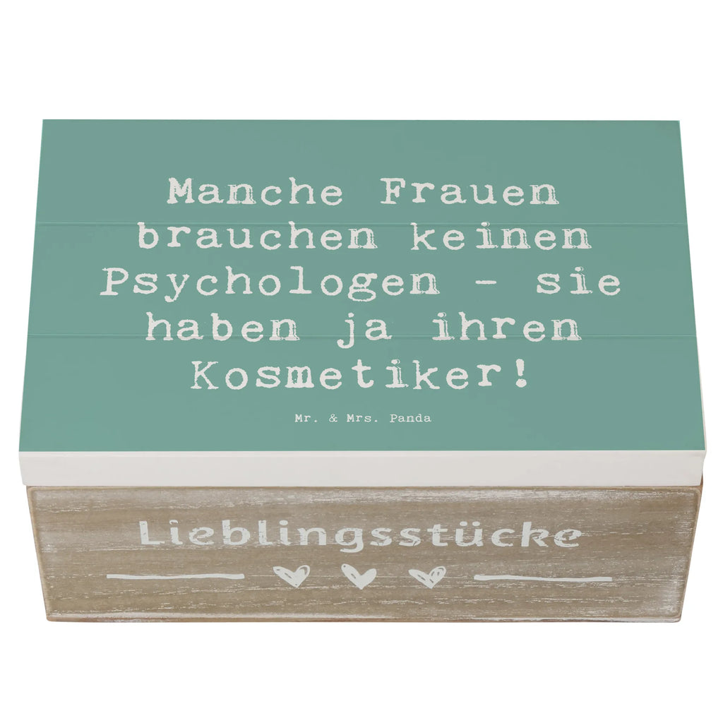 Holzkiste Spruch Manche Frauen brauchen keinen Psychologen - sie haben ja ihren Kosmetiker! Dekokiste, Geschenkdose, Erinnerungsbox, Aufbewahrungsbox, Schatzkiste, Truhe, Schatulle, Holzkiste, XXL, Kiste, Geschenkbox, Erinnerungskiste, Beruf, Ausbildung, Jubiläum, Abschied, Rente, Kollege, Kollegin, Geschenk, Schenken, Arbeitskollege, Mitarbeiter, Firma, Danke, Dankeschön