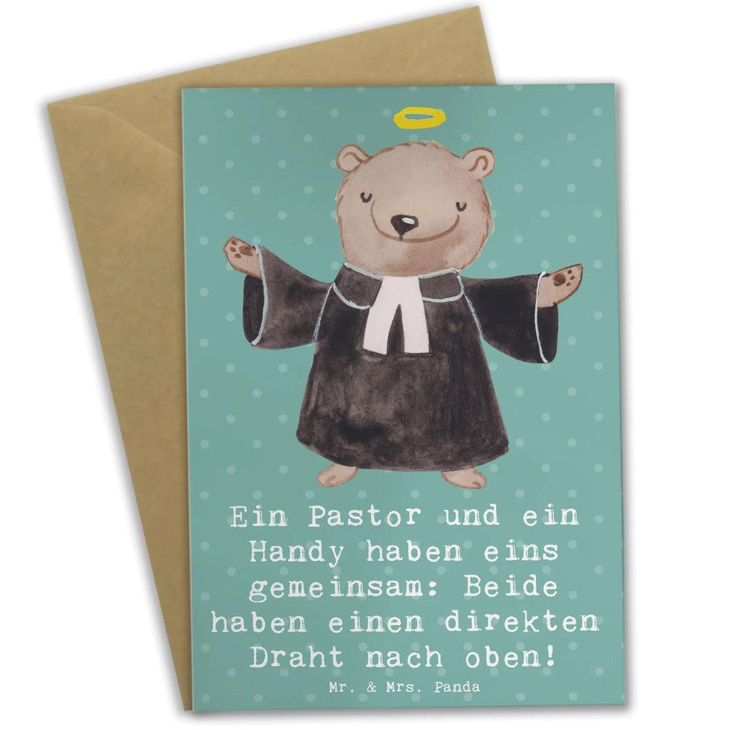 Greetings card Ein Pastor und ein Handy haben eins gemeinsam: Beide haben einen direkten Draht nach oben! Hochzeitskarte, Geburtstagskarte, Klappkarte, Glückwunschkarte, Karte, Grußkarte, Ansichtskarten, Einladungskarte, Beruf, Ausbildung, Jubiläum, Abschied, Rente, Kollege, Kollegin, Geschenk, Schenken, Arbeitskollege, Mitarbeiter, Firma, Danke, Dankeschön
