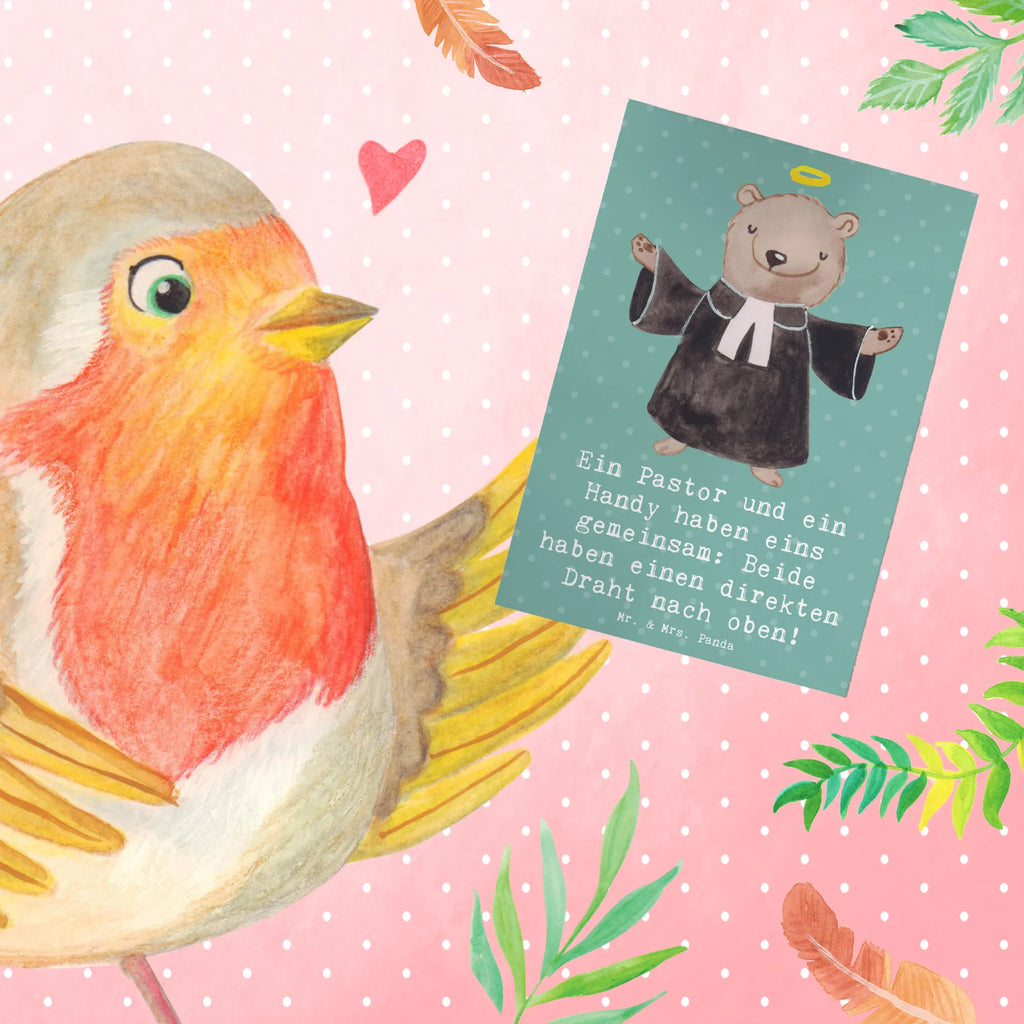 Greetings card Ein Pastor und ein Handy haben eins gemeinsam: Beide haben einen direkten Draht nach oben! Hochzeitskarte, Geburtstagskarte, Klappkarte, Glückwunschkarte, Karte, Grußkarte, Ansichtskarten, Einladungskarte, Beruf, Ausbildung, Jubiläum, Abschied, Rente, Kollege, Kollegin, Geschenk, Schenken, Arbeitskollege, Mitarbeiter, Firma, Danke, Dankeschön