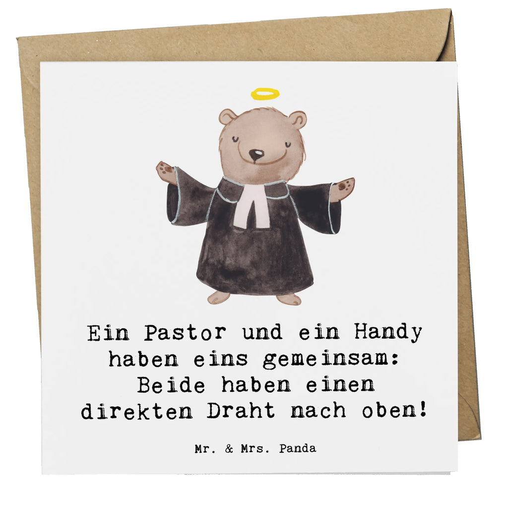 Deluxe Card Ein Pastor und ein Handy haben eins gemeinsam: Beide haben einen direkten Draht nach oben! Grußkarte, Karte, Einladungskarte, Klappkarte, Hochwertige Klappkarte, Glückwunschkarte, Hochzeitskarte, Hochwertige Grußkarte, Geburtstagskarte, Beruf, Ausbildung, Jubiläum, Abschied, Rente, Kollege, Kollegin, Geschenk, Schenken, Arbeitskollege, Mitarbeiter, Firma, Danke, Dankeschön