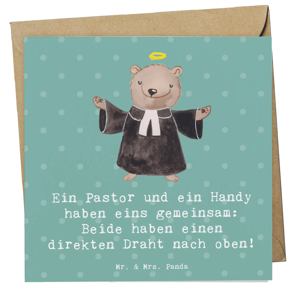Deluxe Card Ein Pastor und ein Handy haben eins gemeinsam: Beide haben einen direkten Draht nach oben! Grußkarte, Karte, Einladungskarte, Klappkarte, Hochwertige Klappkarte, Glückwunschkarte, Hochzeitskarte, Hochwertige Grußkarte, Geburtstagskarte, Beruf, Ausbildung, Jubiläum, Abschied, Rente, Kollege, Kollegin, Geschenk, Schenken, Arbeitskollege, Mitarbeiter, Firma, Danke, Dankeschön