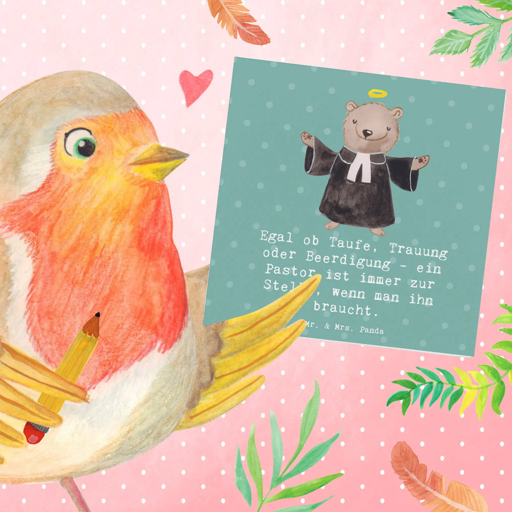 Deluxe Card Egal ob Taufe, Trauung oder Beerdigung - ein Pastor ist immer zur Stelle, wenn man ihn braucht. Glückwunschkarte, Hochwertige Grußkarte, Karte, Geburtstagskarte, Grußkarte, Hochzeitskarte, Einladungskarte, Hochwertige Klappkarte, Klappkarte, Beruf, Ausbildung, Jubiläum, Abschied, Rente, Kollege, Kollegin, Geschenk, Schenken, Arbeitskollege, Mitarbeiter, Firma, Danke, Dankeschön