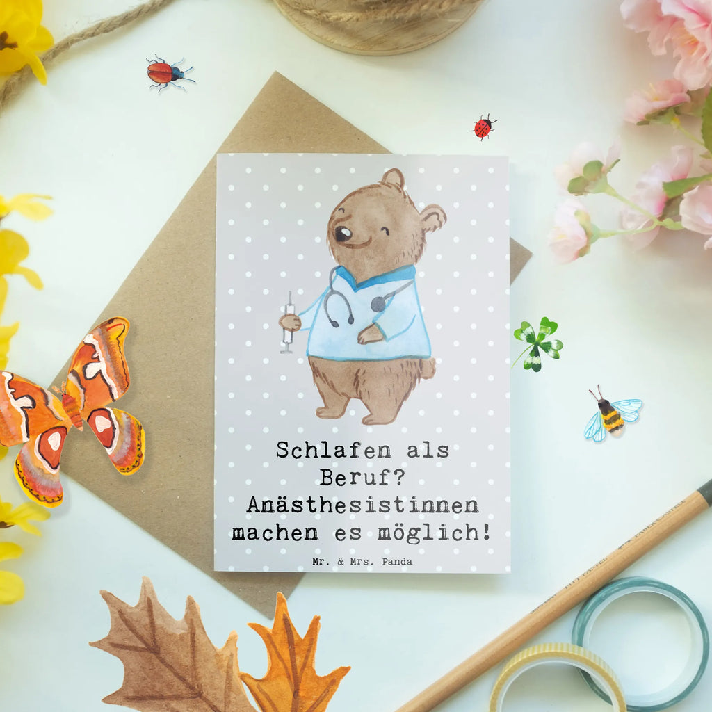 Greetings card Schlafen als Beruf? Anästhesistinnen machen es möglich! Glückwunschkarte, Karte, Ansichtskarten, Hochzeitskarte, Einladungskarte, Grußkarte, Klappkarte, Geburtstagskarte, Beruf, Ausbildung, Jubiläum, Abschied, Rente, Kollege, Kollegin, Geschenk, Schenken, Arbeitskollege, Mitarbeiter, Firma, Danke, Dankeschön