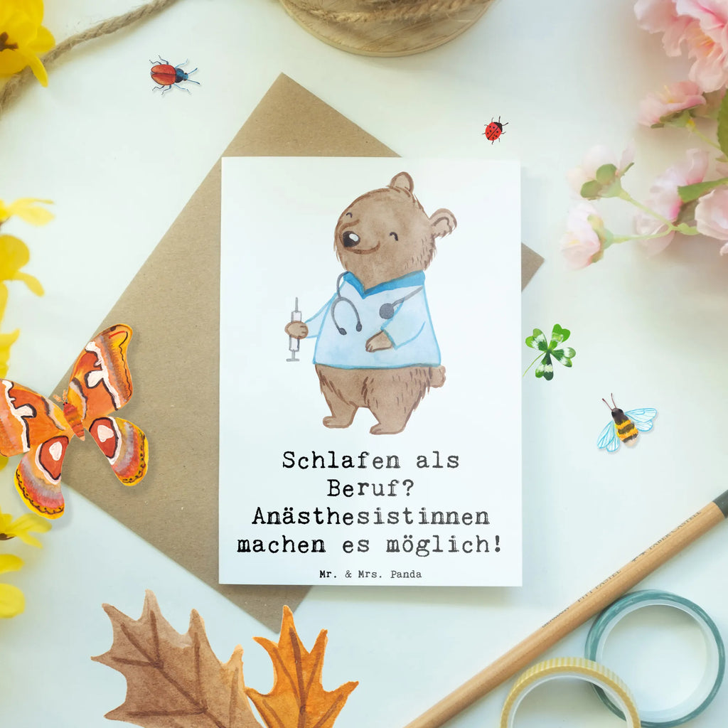 Greetings card Schlafen als Beruf? Anästhesistinnen machen es möglich! Glückwunschkarte, Karte, Ansichtskarten, Hochzeitskarte, Einladungskarte, Grußkarte, Klappkarte, Geburtstagskarte, Beruf, Ausbildung, Jubiläum, Abschied, Rente, Kollege, Kollegin, Geschenk, Schenken, Arbeitskollege, Mitarbeiter, Firma, Danke, Dankeschön