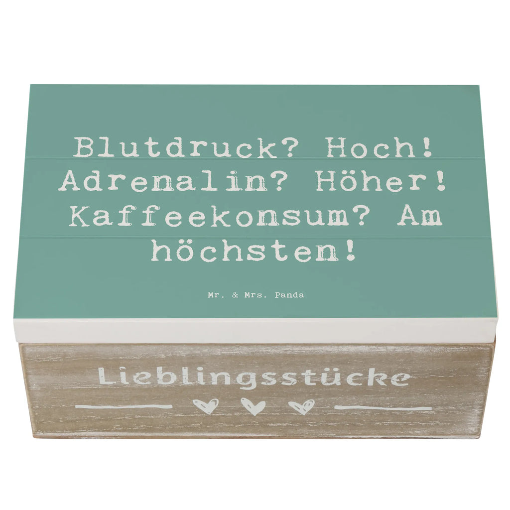 Wooden chest Saying Blutdruck? Hoch! Adrenalin? Höher! Kaffeekonsum? Am höchsten! Erinnerungsbox, Holzkiste, XXL, Geschenkdose, Truhe, Schatulle, Schatzkiste, Geschenkbox, Kiste, Dekokiste, Erinnerungskiste, Aufbewahrungsbox, Beruf, Ausbildung, Jubiläum, Abschied, Rente, Kollege, Kollegin, Geschenk, Schenken, Arbeitskollege, Mitarbeiter, Firma, Danke, Dankeschön