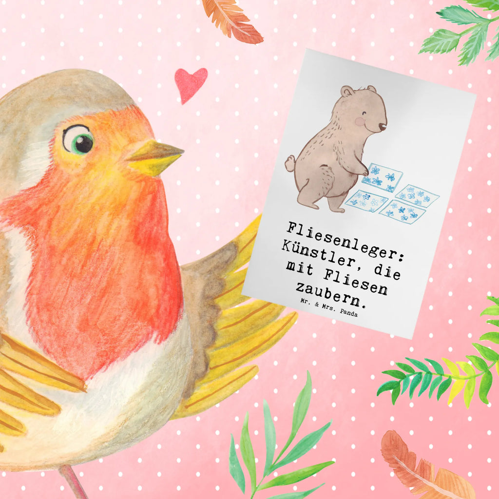 Grußkarte Fliesenleger: Künstler, die mit Fliesen zaubern. Klappkarte, Karte, Geburtstagskarte, Hochzeitskarte, Glückwunschkarte, Ansichtskarten, Grußkarte, Einladungskarte, Beruf, Ausbildung, Jubiläum, Abschied, Rente, Kollege, Kollegin, Geschenk, Schenken, Arbeitskollege, Mitarbeiter, Firma, Danke, Dankeschön