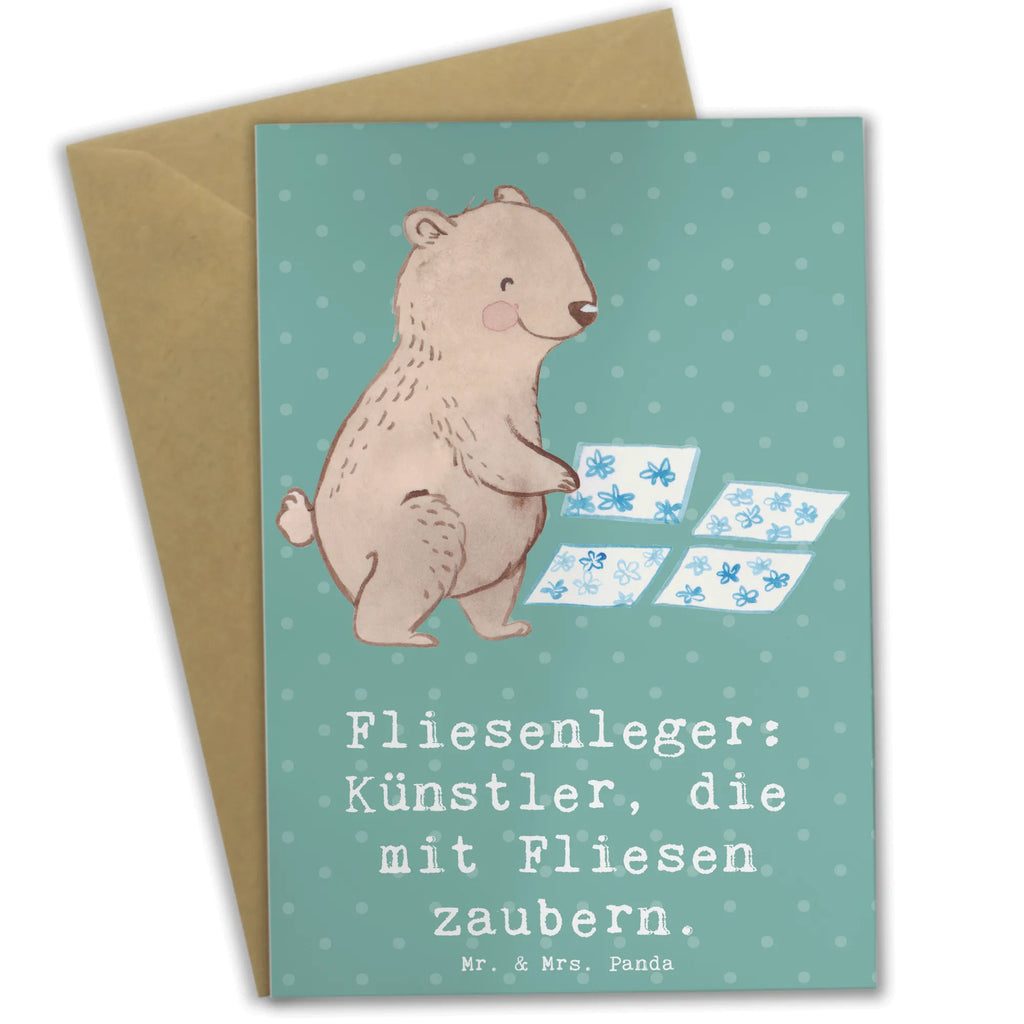 Grußkarte Fliesenleger: Künstler, die mit Fliesen zaubern. Klappkarte, Karte, Geburtstagskarte, Hochzeitskarte, Glückwunschkarte, Ansichtskarten, Grußkarte, Einladungskarte, Beruf, Ausbildung, Jubiläum, Abschied, Rente, Kollege, Kollegin, Geschenk, Schenken, Arbeitskollege, Mitarbeiter, Firma, Danke, Dankeschön