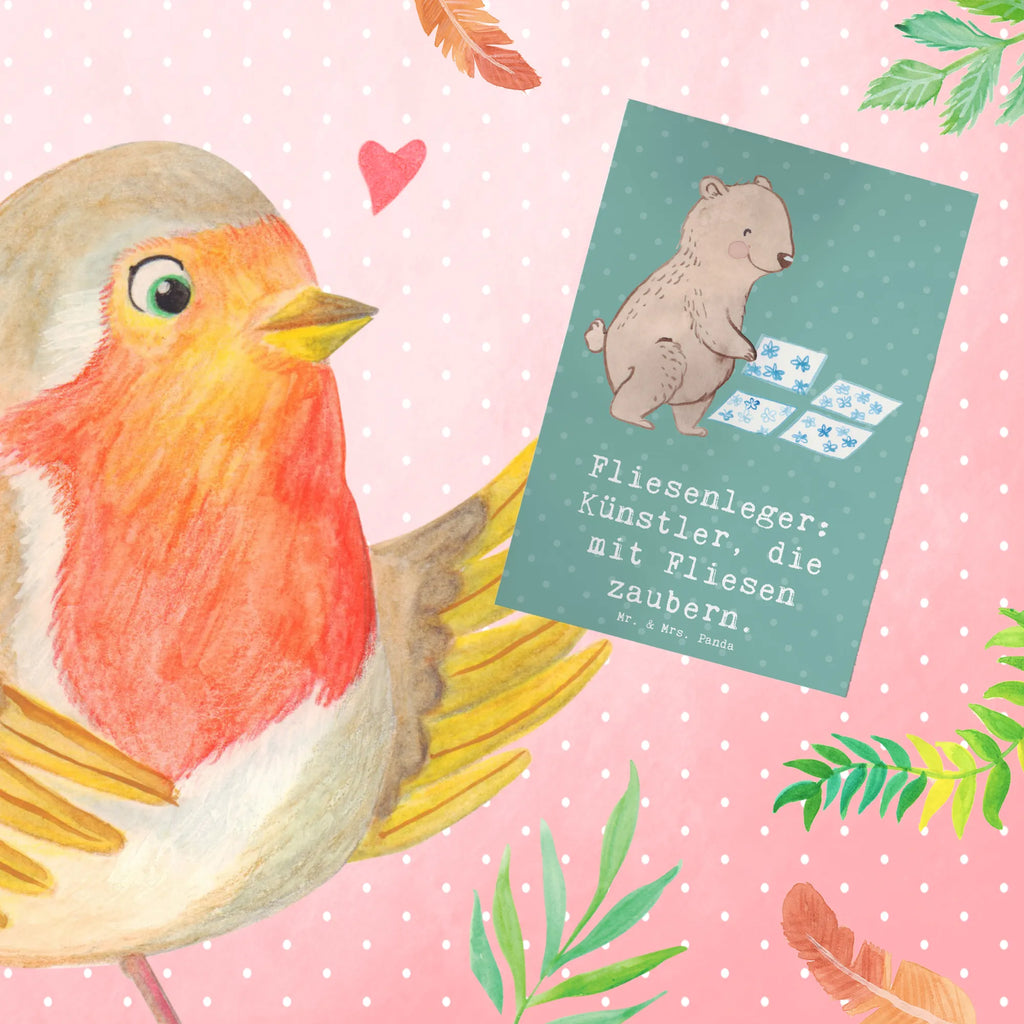 Grußkarte Fliesenleger: Künstler, die mit Fliesen zaubern. Klappkarte, Karte, Geburtstagskarte, Hochzeitskarte, Glückwunschkarte, Ansichtskarten, Grußkarte, Einladungskarte, Beruf, Ausbildung, Jubiläum, Abschied, Rente, Kollege, Kollegin, Geschenk, Schenken, Arbeitskollege, Mitarbeiter, Firma, Danke, Dankeschön