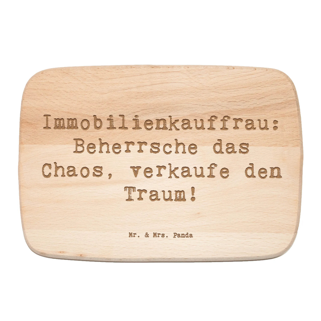 Serving board Saying Immobilienkauffrau: Beherrsche das Chaos, verkaufe den Traum! Board, breakfast board, cutting board, gift, gift idea, best, farewell gift, passing exam, anniversary, retirement, promotion, job start, sayings, funny, profession