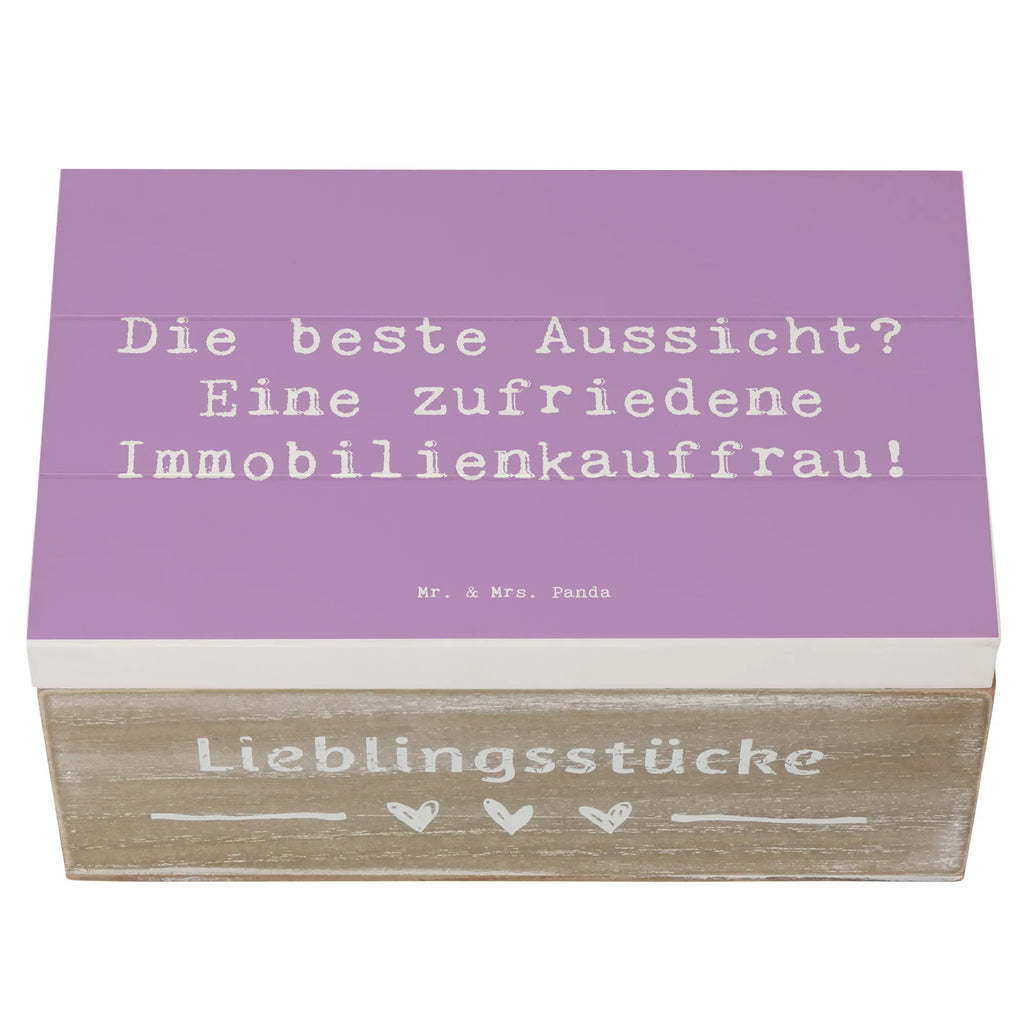 Wooden chest Saying Die beste Aussicht? Eine zufriedene Immobilienkauffrau! Erinnerungsbox, Geschenkdose, XXL, Holzkiste, Geschenkbox, Schatulle, Schatzkiste, Truhe, Kiste, Dekokiste, Aufbewahrungsbox, Erinnerungskiste, Beruf, Ausbildung, Jubiläum, Abschied, Rente, Kollege, Kollegin, Geschenk, Schenken, Arbeitskollege, Mitarbeiter, Firma, Danke, Dankeschön
