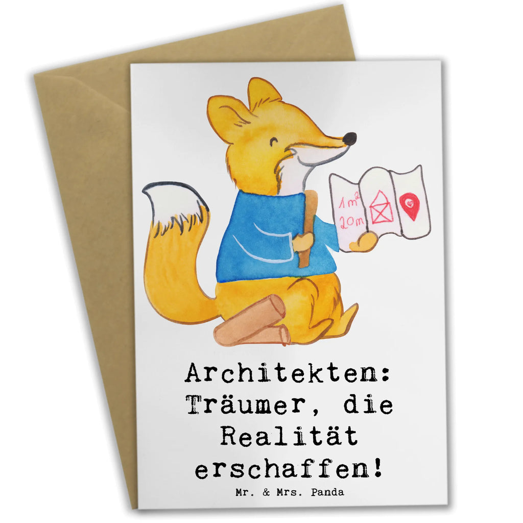 Grußkarte Architekten: Träumer, die Realität erschaffen! Karte, Klappkarte, Geburtstagskarte, Ansichtskarten, Hochzeitskarte, Einladungskarte, Glückwunschkarte, Grußkarte, Beruf, Ausbildung, Jubiläum, Abschied, Rente, Kollege, Kollegin, Geschenk, Schenken, Arbeitskollege, Mitarbeiter, Firma, Danke, Dankeschön