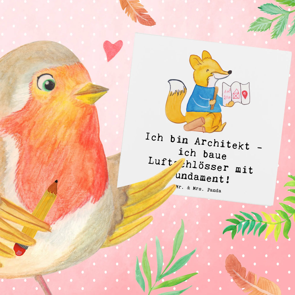 Deluxe Karte Ich bin Architekt - ich baue Luftschlösser mit Fundament! Geburtstagskarte, Hochzeitskarte, Grußkarte, Einladungskarte, Hochwertige Klappkarte, Hochwertige Grußkarte, Karte, Klappkarte, Glückwunschkarte, Beruf, Ausbildung, Jubiläum, Abschied, Rente, Kollege, Kollegin, Geschenk, Schenken, Arbeitskollege, Mitarbeiter, Firma, Danke, Dankeschön