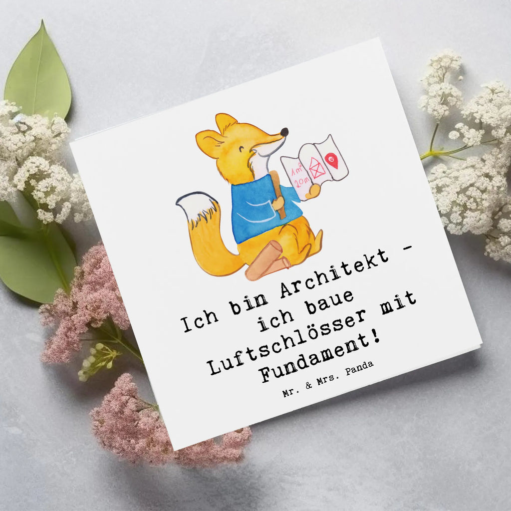 Deluxe Karte Ich bin Architekt - ich baue Luftschlösser mit Fundament! Geburtstagskarte, Hochzeitskarte, Grußkarte, Einladungskarte, Hochwertige Klappkarte, Hochwertige Grußkarte, Karte, Klappkarte, Glückwunschkarte, Beruf, Ausbildung, Jubiläum, Abschied, Rente, Kollege, Kollegin, Geschenk, Schenken, Arbeitskollege, Mitarbeiter, Firma, Danke, Dankeschön