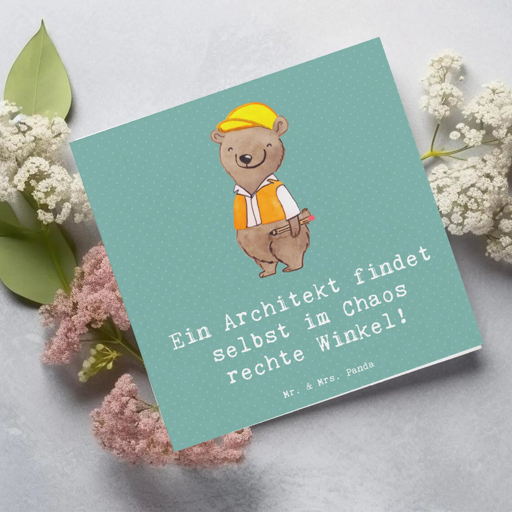 Deluxe Card Ein Architekt findet selbst im Chaos rechte Winkel! Grußkarte, Glückwunschkarte, Einladungskarte, Hochwertige Klappkarte, Karte, Geburtstagskarte, Hochwertige Grußkarte, Klappkarte, Hochzeitskarte, Beruf, Ausbildung, Jubiläum, Abschied, Rente, Kollege, Kollegin, Geschenk, Schenken, Arbeitskollege, Mitarbeiter, Firma, Danke, Dankeschön