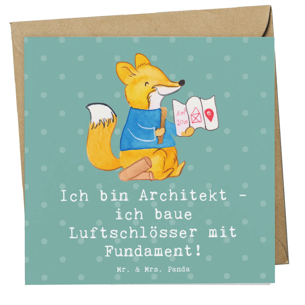 Deluxe Karte Ich bin Architekt - ich baue Luftschlösser mit Fundament! Geburtstagskarte, Hochzeitskarte, Grußkarte, Einladungskarte, Hochwertige Klappkarte, Hochwertige Grußkarte, Karte, Klappkarte, Glückwunschkarte, Beruf, Ausbildung, Jubiläum, Abschied, Rente, Kollege, Kollegin, Geschenk, Schenken, Arbeitskollege, Mitarbeiter, Firma, Danke, Dankeschön