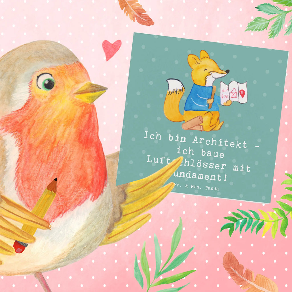 Deluxe Karte Ich bin Architekt - ich baue Luftschlösser mit Fundament! Geburtstagskarte, Hochzeitskarte, Grußkarte, Einladungskarte, Hochwertige Klappkarte, Hochwertige Grußkarte, Karte, Klappkarte, Glückwunschkarte, Beruf, Ausbildung, Jubiläum, Abschied, Rente, Kollege, Kollegin, Geschenk, Schenken, Arbeitskollege, Mitarbeiter, Firma, Danke, Dankeschön