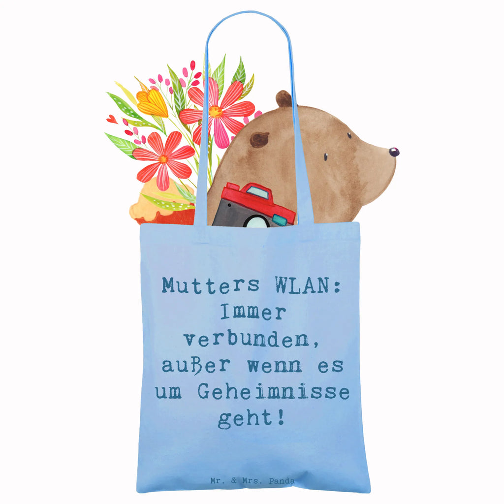 Tote bag Saying Mutters WLAN: Immer verbunden, außer wenn es um Geheimnisse geht! Beuteltasche, Beutel, Einkaufstasche, Jutebeutel, Stoffbeutel, Tasche, Shopper, Umhängetasche, Strandtasche, Schultertasche, Stofftasche, Tragetasche, Badetasche, Jutetasche, Einkaufstüte, Laptoptasche, Familie, Vatertag, Muttertag, Bruder, Schwester, Mama, Papa, Oma, Opa