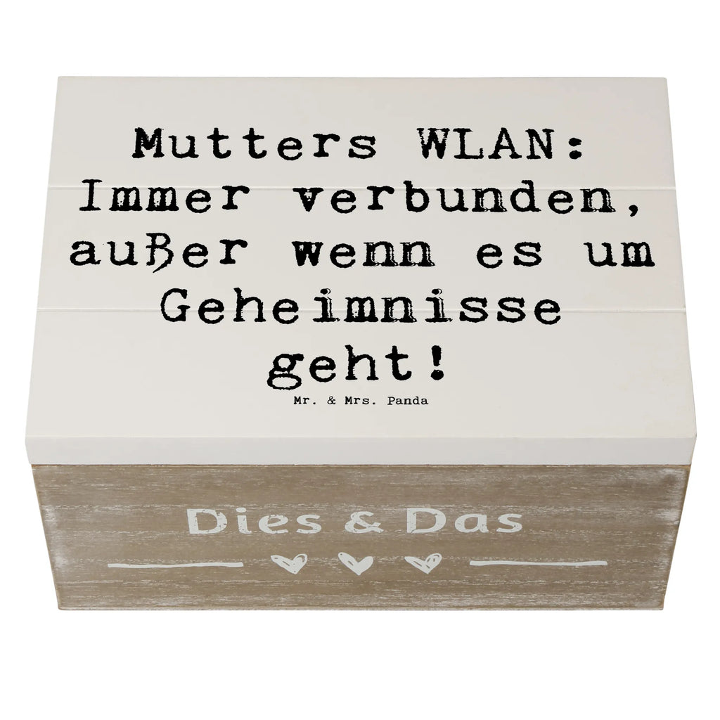 Holzkiste Spruch Mutters WLAN Erinnerungsbox, Aufbewahrungsbox, Kiste, Dekokiste, Geschenkdose, Truhe, XXL, Erinnerungskiste, Geschenkbox, Schatzkiste, Holzkiste, Schatulle, Familie, Vatertag, Muttertag, Bruder, Schwester, Mama, Papa, Oma, Opa