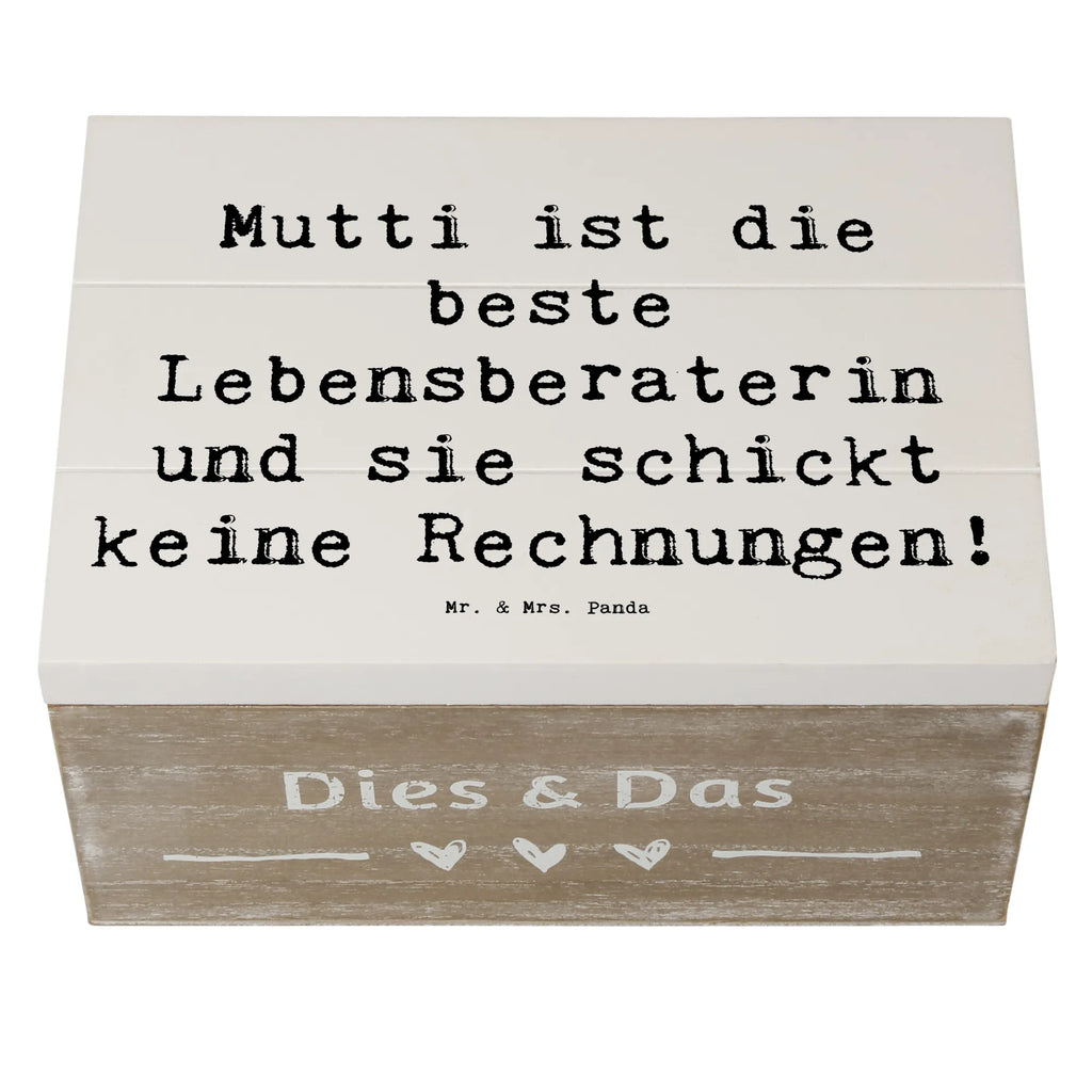 Wooden chest Saying Mutti ist die beste Lebensberaterin und sie schickt keine Rechnungen! XXL, Erinnerungskiste, Schatzkiste, Truhe, Aufbewahrungsbox, Dekokiste, Erinnerungsbox, Geschenkbox, Schatulle, Kiste, Geschenkdose, Holzkiste, Familie, Vatertag, Muttertag, Bruder, Schwester, Mama, Papa, Oma, Opa