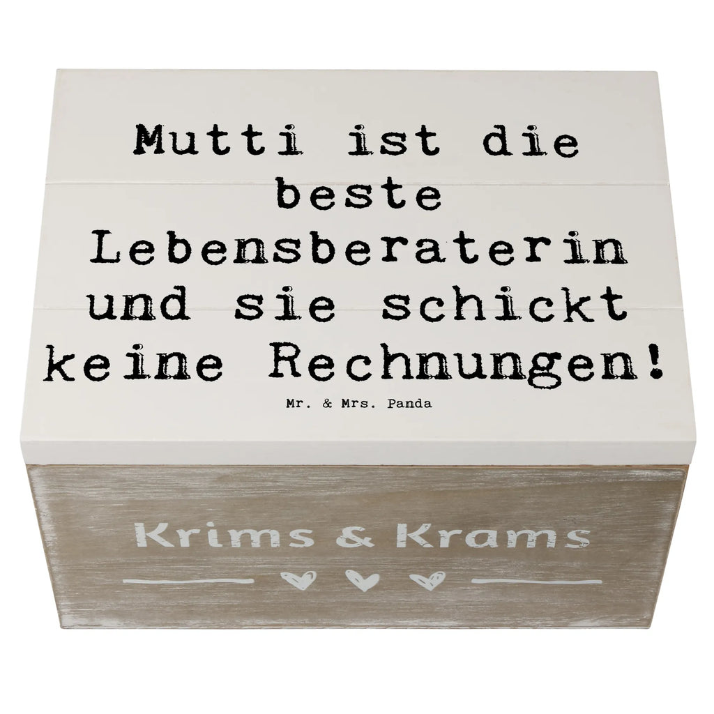Wooden chest Saying Mutti ist die beste Lebensberaterin und sie schickt keine Rechnungen! XXL, Erinnerungskiste, Schatzkiste, Truhe, Aufbewahrungsbox, Dekokiste, Erinnerungsbox, Geschenkbox, Schatulle, Kiste, Geschenkdose, Holzkiste, Familie, Vatertag, Muttertag, Bruder, Schwester, Mama, Papa, Oma, Opa