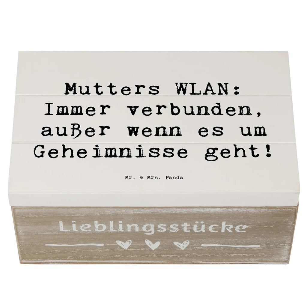 Holzkiste Spruch Mutters WLAN Erinnerungsbox, Aufbewahrungsbox, Kiste, Dekokiste, Geschenkdose, Truhe, XXL, Erinnerungskiste, Geschenkbox, Schatzkiste, Holzkiste, Schatulle, Familie, Vatertag, Muttertag, Bruder, Schwester, Mama, Papa, Oma, Opa