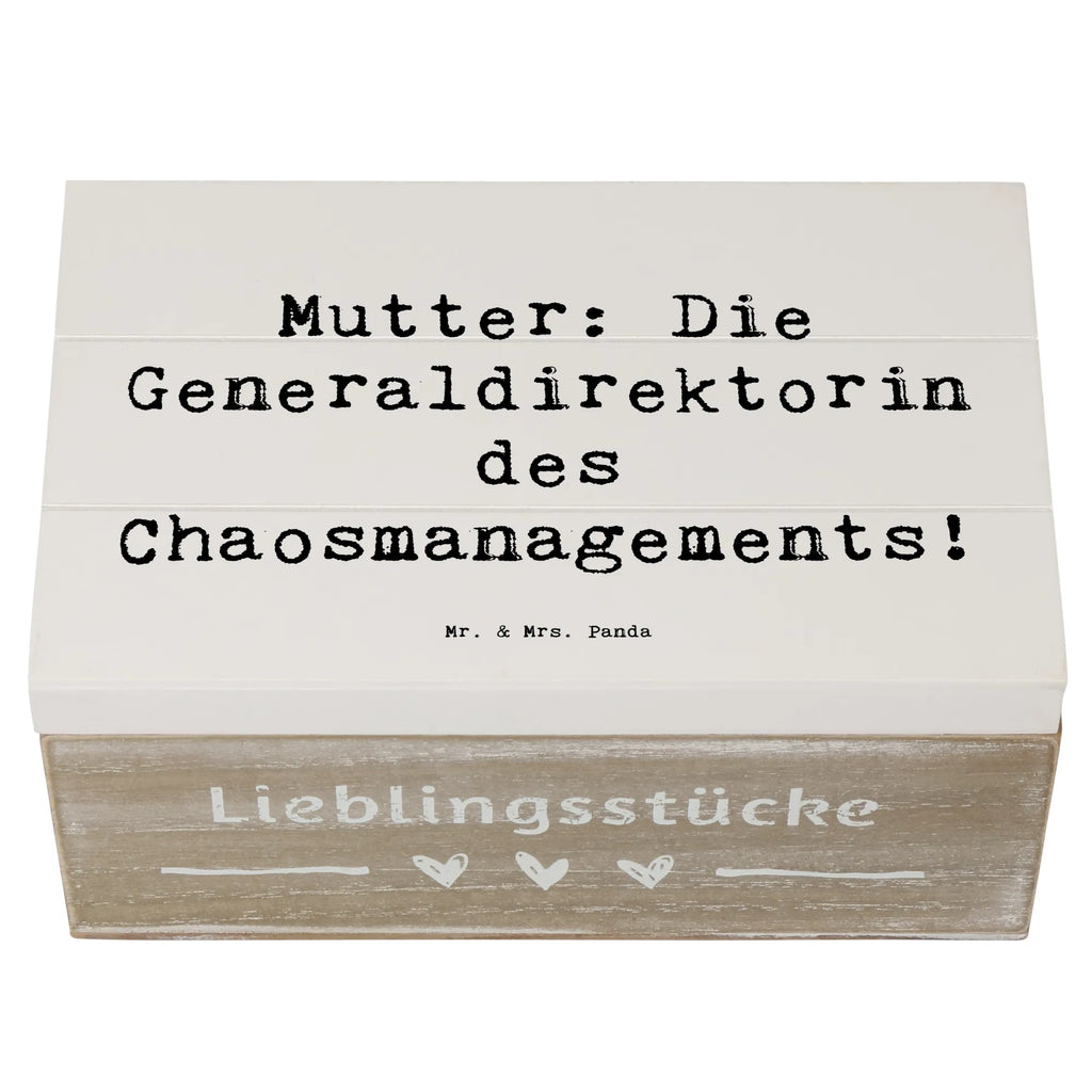 Holzkiste Spruch Mutter Chaosmanagerin Aufbewahrungsbox, Kiste, Truhe, Dekokiste, Schatulle, Erinnerungsbox, Geschenkbox, Geschenkdose, Erinnerungskiste, Holzkiste, Schatzkiste, XXL, Familie, Vatertag, Muttertag, Bruder, Schwester, Mama, Papa, Oma, Opa
