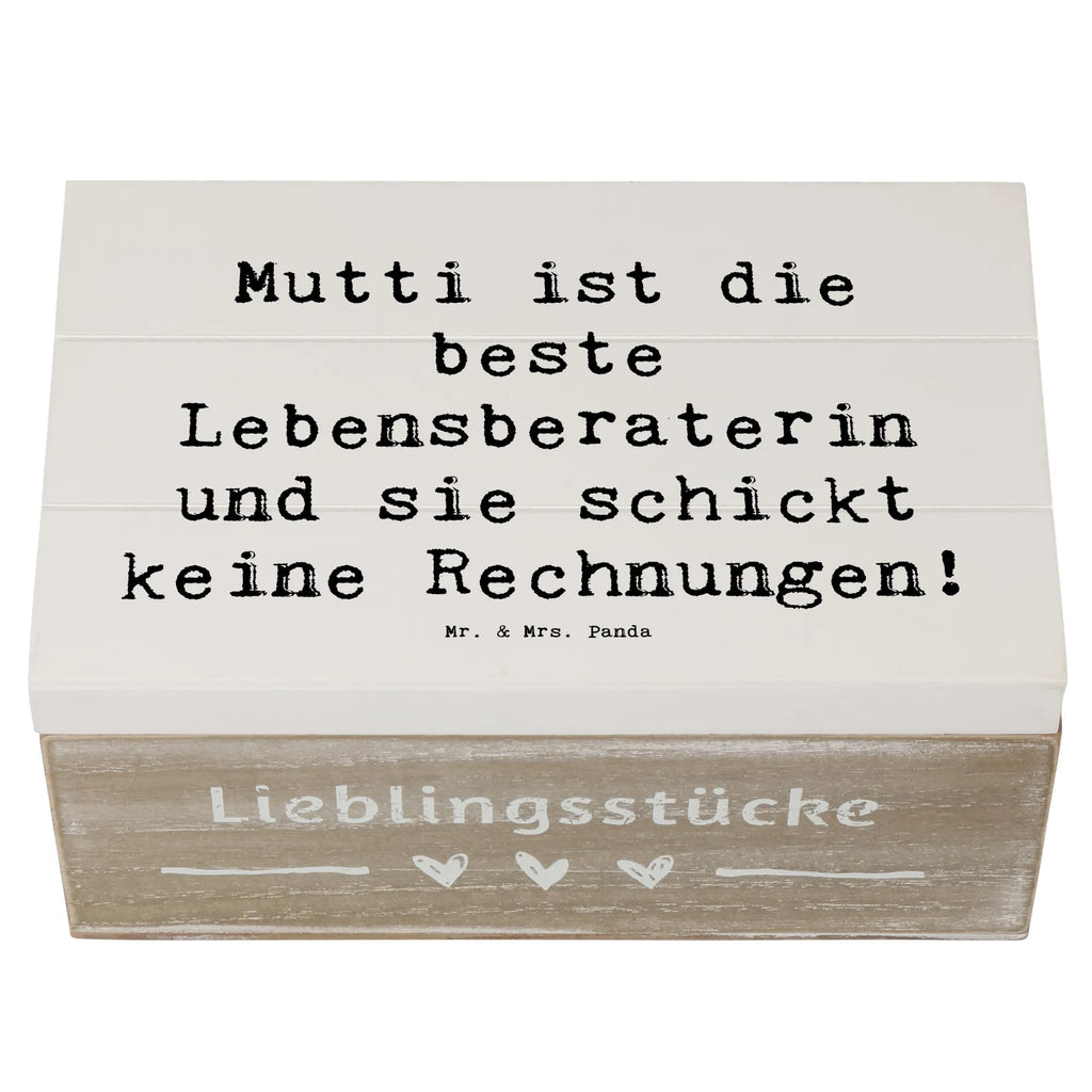Wooden chest Saying Mutti ist die beste Lebensberaterin und sie schickt keine Rechnungen! XXL, Erinnerungskiste, Schatzkiste, Truhe, Aufbewahrungsbox, Dekokiste, Erinnerungsbox, Geschenkbox, Schatulle, Kiste, Geschenkdose, Holzkiste, Familie, Vatertag, Muttertag, Bruder, Schwester, Mama, Papa, Oma, Opa