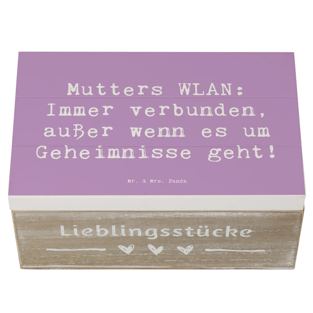 Holzkiste Spruch Mutters WLAN Erinnerungsbox, Aufbewahrungsbox, Kiste, Dekokiste, Geschenkdose, Truhe, XXL, Erinnerungskiste, Geschenkbox, Schatzkiste, Holzkiste, Schatulle, Familie, Vatertag, Muttertag, Bruder, Schwester, Mama, Papa, Oma, Opa