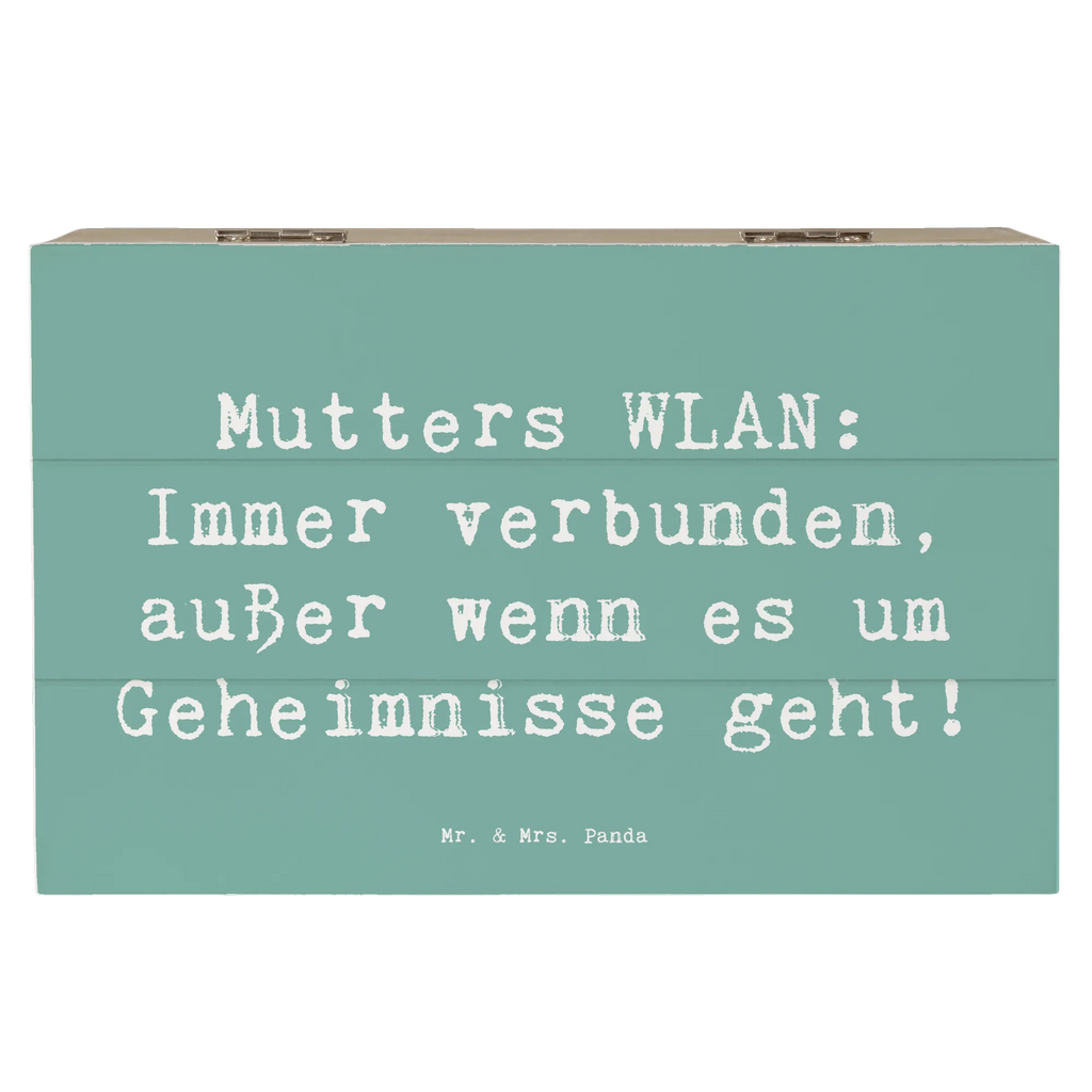 Holzkiste Spruch Mutters WLAN Erinnerungsbox, Aufbewahrungsbox, Kiste, Dekokiste, Geschenkdose, Truhe, XXL, Erinnerungskiste, Geschenkbox, Schatzkiste, Holzkiste, Schatulle, Familie, Vatertag, Muttertag, Bruder, Schwester, Mama, Papa, Oma, Opa
