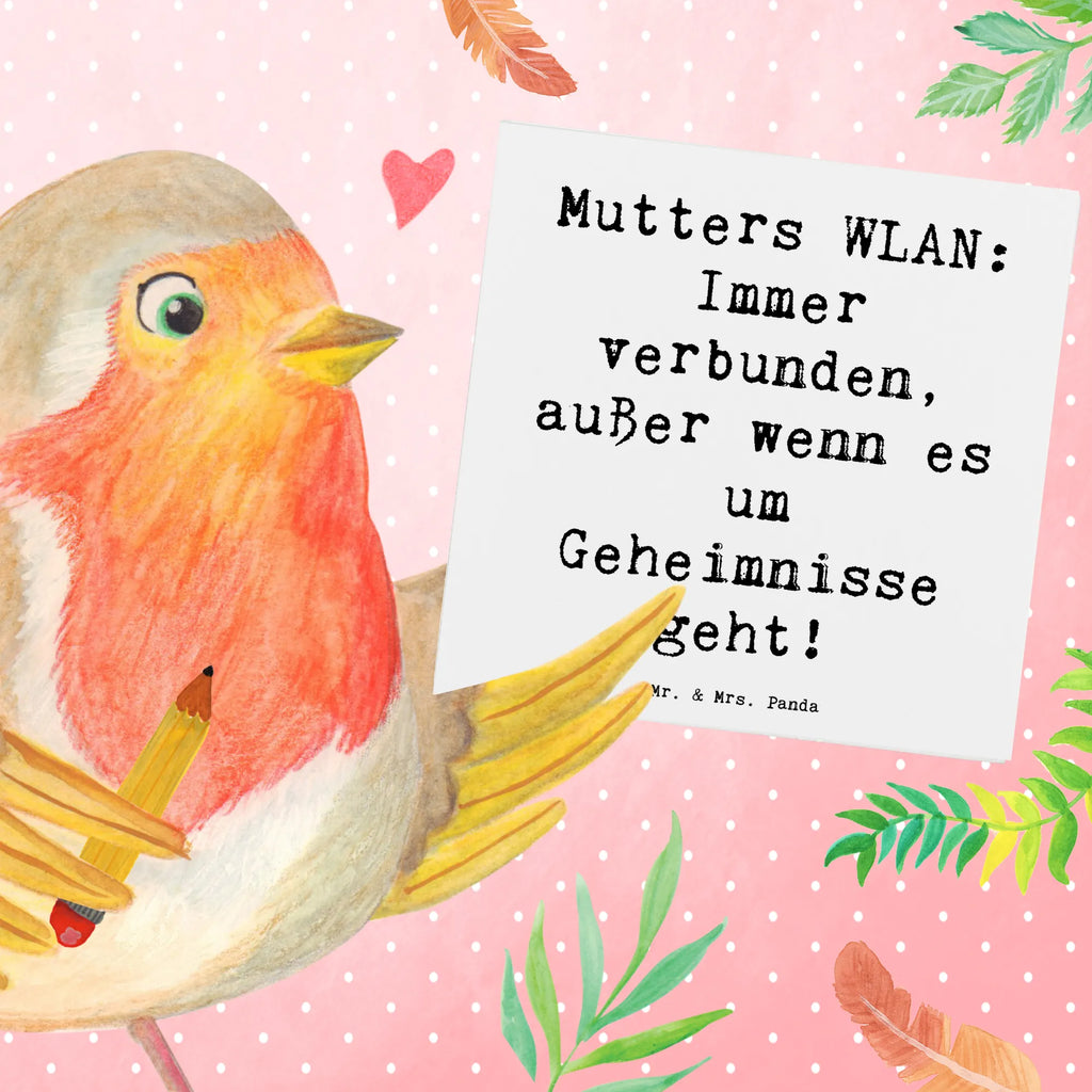 Deluxe Karte Spruch Mutters WLAN Glückwunschkarte, Hochwertige Klappkarte, Karte, Hochwertige Grußkarte, Hochzeitskarte, Geburtstagskarte, Grußkarte, Einladungskarte, Klappkarte, Familie, Vatertag, Muttertag, Bruder, Schwester, Mama, Papa, Oma, Opa