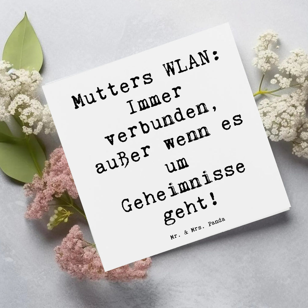 Deluxe Karte Spruch Mutters WLAN Glückwunschkarte, Hochwertige Klappkarte, Karte, Hochwertige Grußkarte, Hochzeitskarte, Geburtstagskarte, Grußkarte, Einladungskarte, Klappkarte, Familie, Vatertag, Muttertag, Bruder, Schwester, Mama, Papa, Oma, Opa