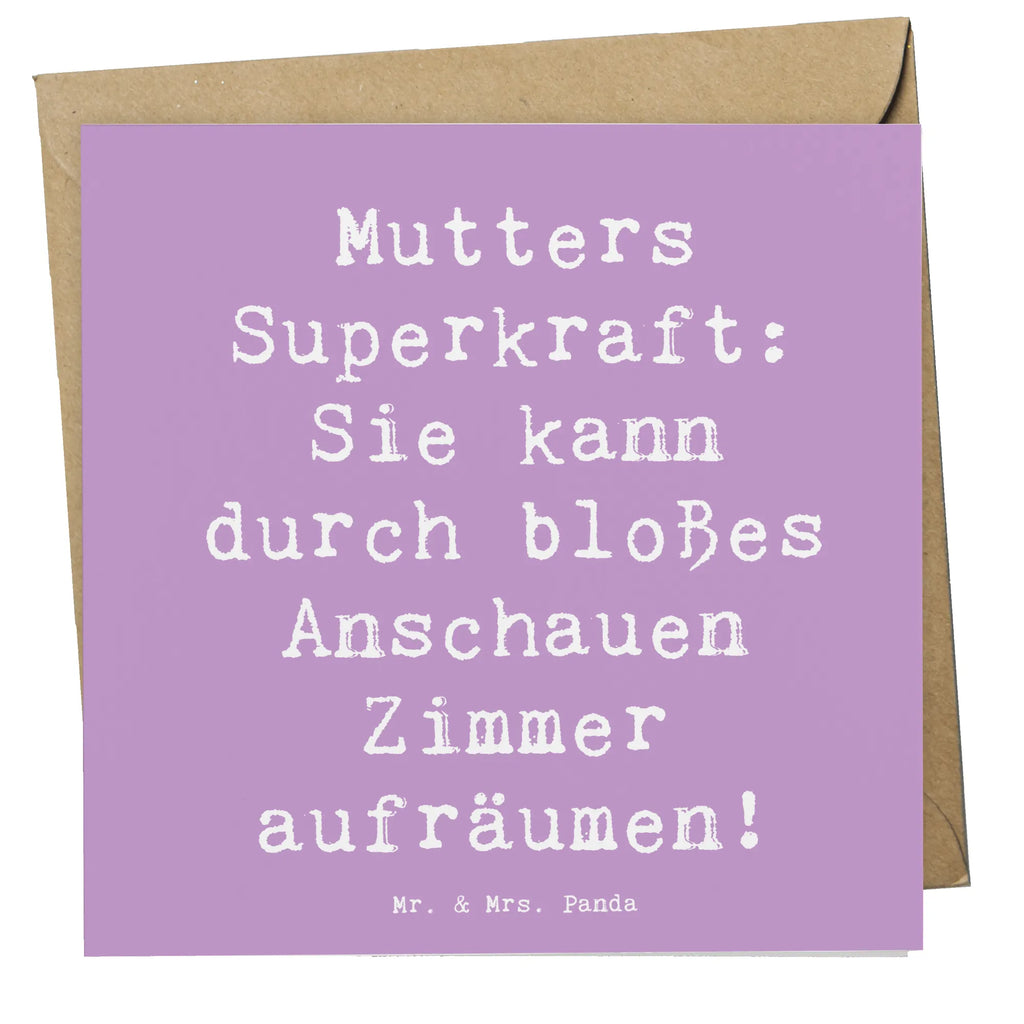 Deluxe Card Saying Mutters Superkraft: Sie kann durch bloßes Anschauen Zimmer aufräumen! Klappkarte, Geburtstagskarte, Einladungskarte, Karte, Grußkarte, Glückwunschkarte, Hochwertige Grußkarte, Hochwertige Klappkarte, Hochzeitskarte, Familie, Vatertag, Muttertag, Bruder, Schwester, Mama, Papa, Oma, Opa
