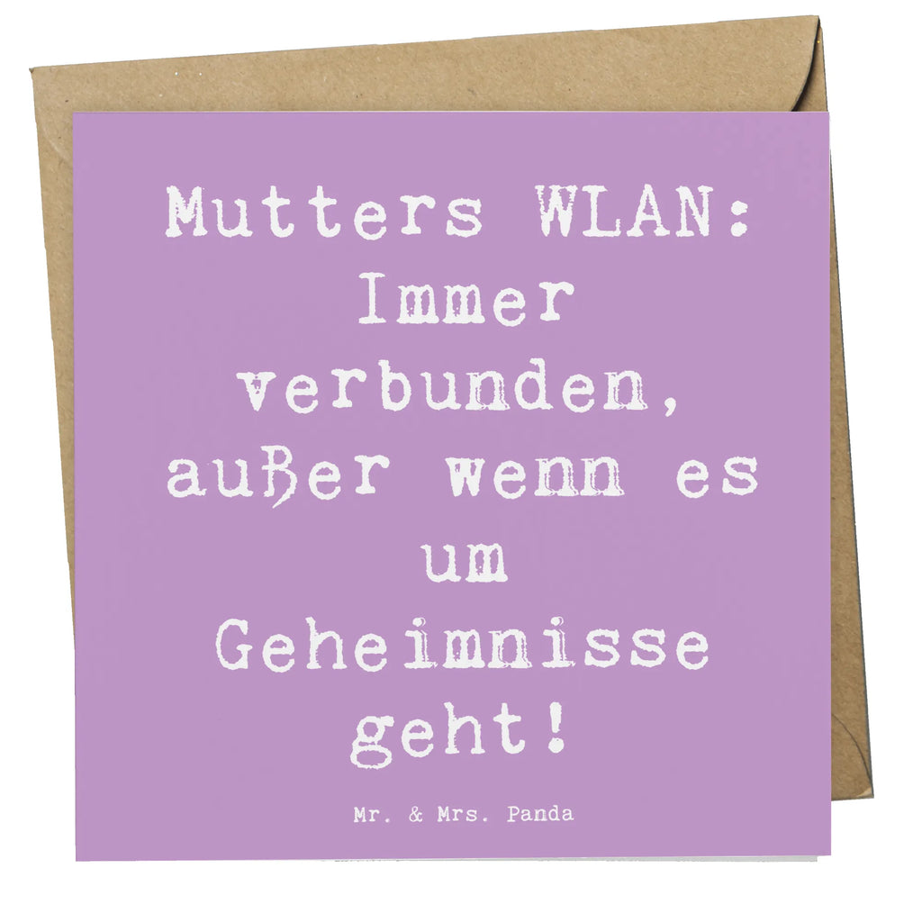 Deluxe Karte Spruch Mutters WLAN Glückwunschkarte, Hochwertige Klappkarte, Karte, Hochwertige Grußkarte, Hochzeitskarte, Geburtstagskarte, Grußkarte, Einladungskarte, Klappkarte, Familie, Vatertag, Muttertag, Bruder, Schwester, Mama, Papa, Oma, Opa