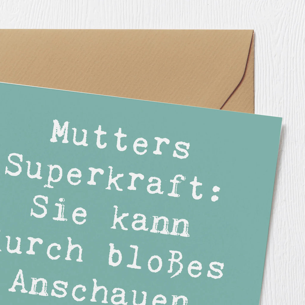 Deluxe Card Saying Mutters Superkraft: Sie kann durch bloßes Anschauen Zimmer aufräumen! Klappkarte, Geburtstagskarte, Einladungskarte, Karte, Grußkarte, Glückwunschkarte, Hochwertige Grußkarte, Hochwertige Klappkarte, Hochzeitskarte, Familie, Vatertag, Muttertag, Bruder, Schwester, Mama, Papa, Oma, Opa