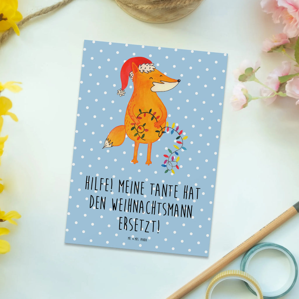 Postcard Hilfe! Meine Tante hat den Weihnachtsmann ersetzt! Einladung, Dankeskarte, Postkarte, Karte, Ansichtskarten, Einladungskarte, Geschenkkarte, Einladung Geburtstag, Grußkarte, Ansichtskarte, Geburtstagskarte, Einladungskarten Geburtstag, Familie, Vatertag, Muttertag, Bruder, Schwester, Mama, Papa, Oma, Opa