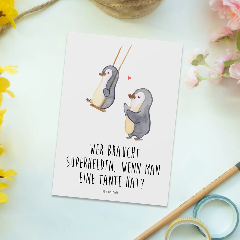 Postcard Wer braucht Superhelden, wenn man eine Tante hat? Einladungskarten Geburtstag, Karte, Ansichtskarten, Einladung, Einladungskarte, Geschenkkarte, Ansichtskarte, Geburtstagskarte, Grußkarte, Dankeskarte, Postkarte, Einladung Geburtstag, Familie, Vatertag, Muttertag, Bruder, Schwester, Mama, Papa, Oma, Opa